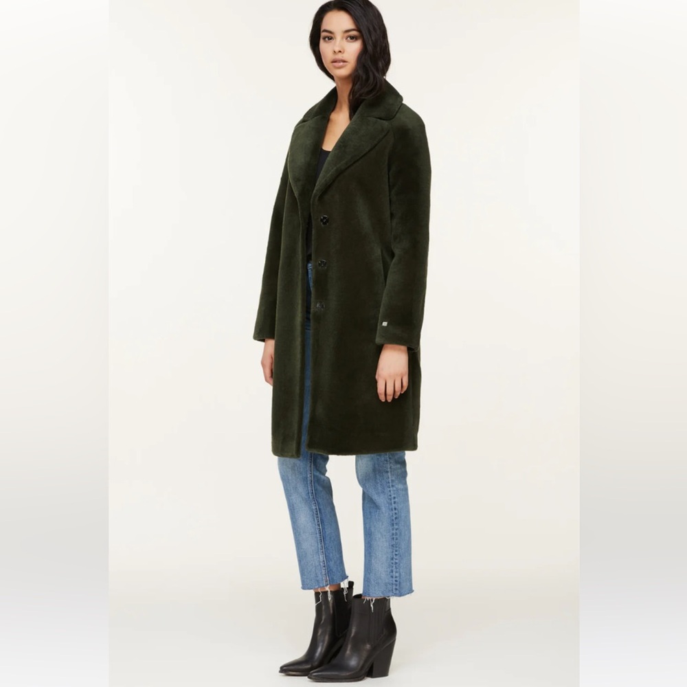Soia & Kyo Rubina Wool teddy bear winter Coat in Matcha green oversized XS